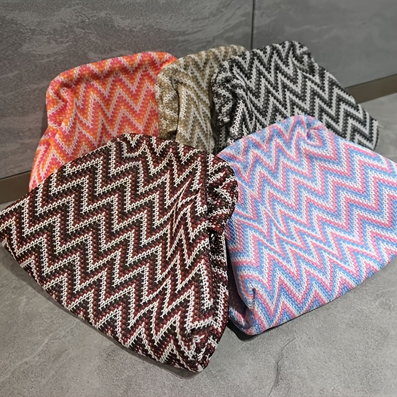 Portable Large-Capacity Knitted Cosmetic Bag - Stylish & Functional