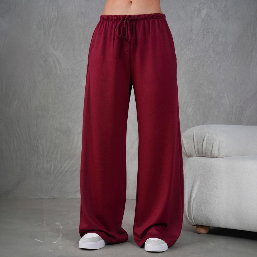 Womens Loose-Fitting Casual Drawstring Wide-Leg Yoga Pants