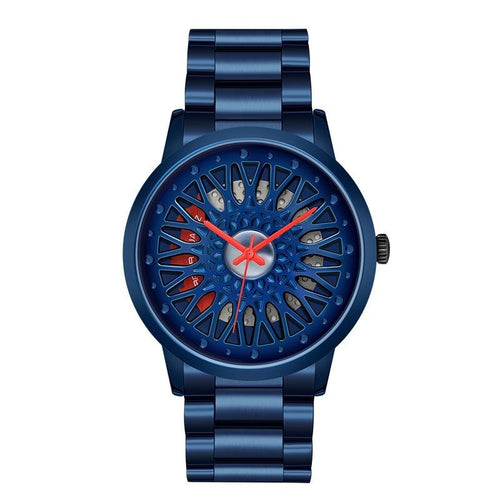 Hollowed-out Wheel Watch Waterproof Steel Band for Teenagers
