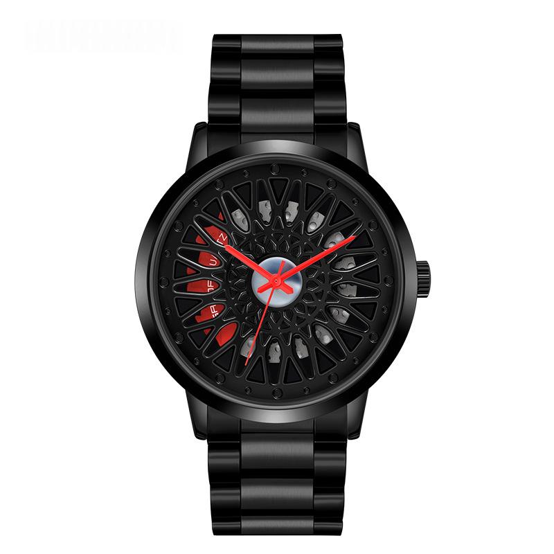 Hollowed-out Wheel Watch Waterproof Steel Band for Teenagers