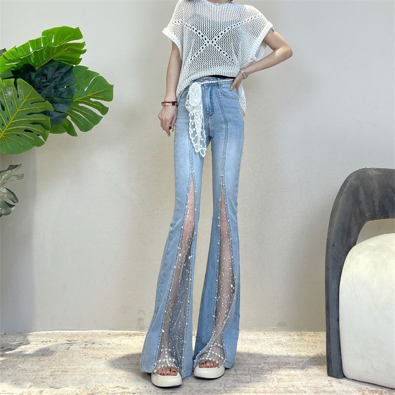 Arrival American Style Retro Lace-Patchwork Jeans for Trendy Looks