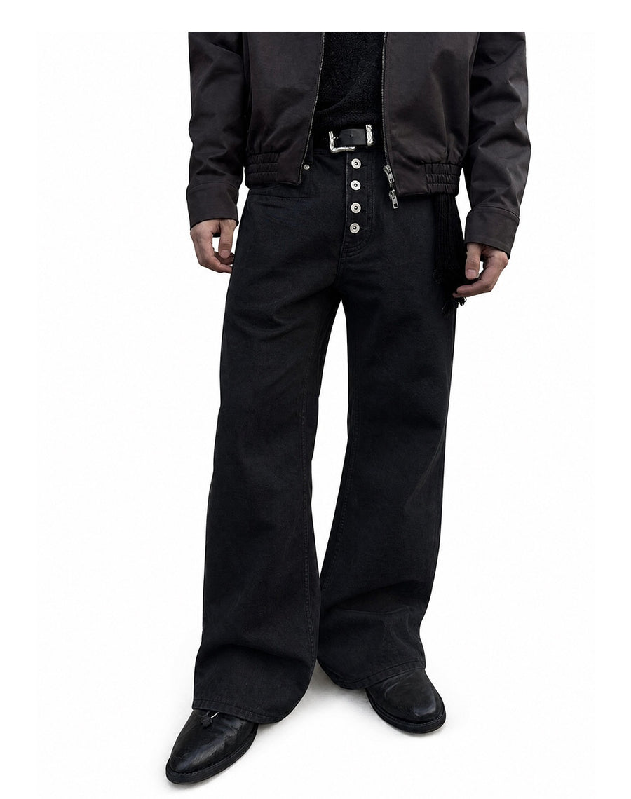 Skinny Jeans with Zipper Fly and Buckle - Stylish Fit