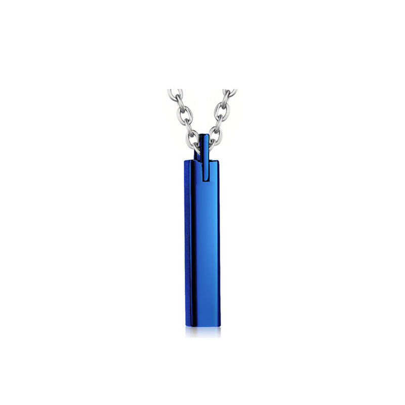 Titanium Steel Square Pillar Cremation Urn Necklace