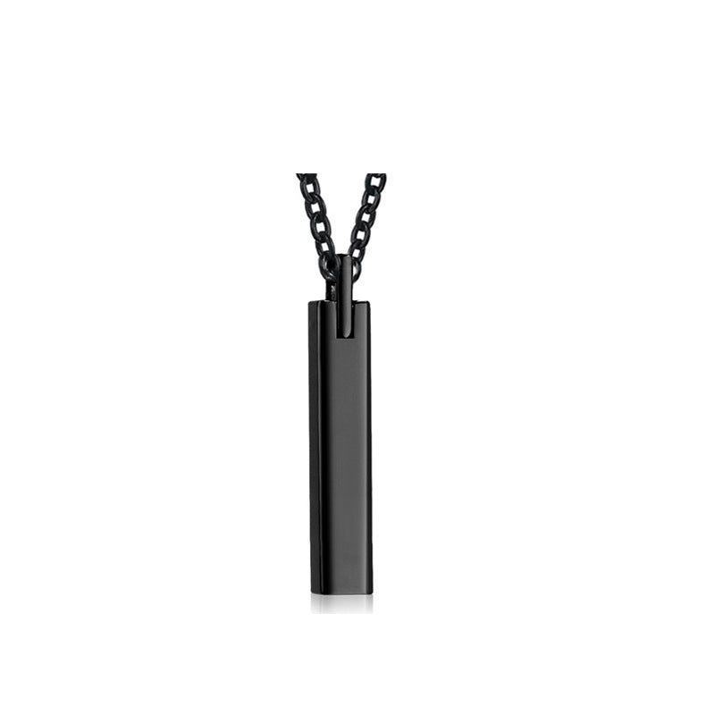 Titanium Steel Square Pillar Cremation Urn Necklace