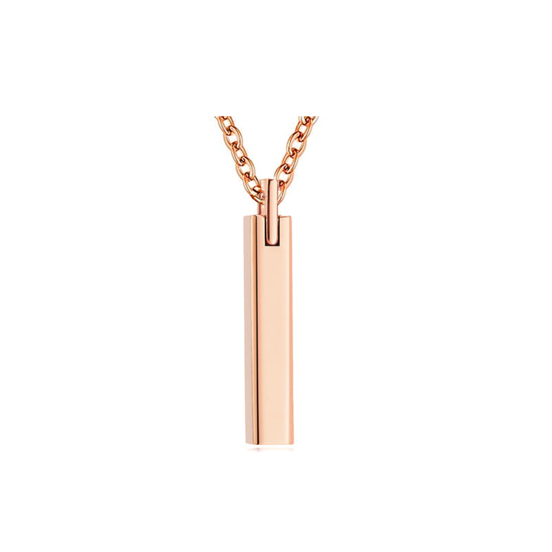 Titanium Steel Square Pillar Cremation Urn Necklace