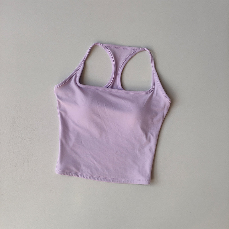 Strap-back Breathable Yoga Tank Top with I-shaped Back Design