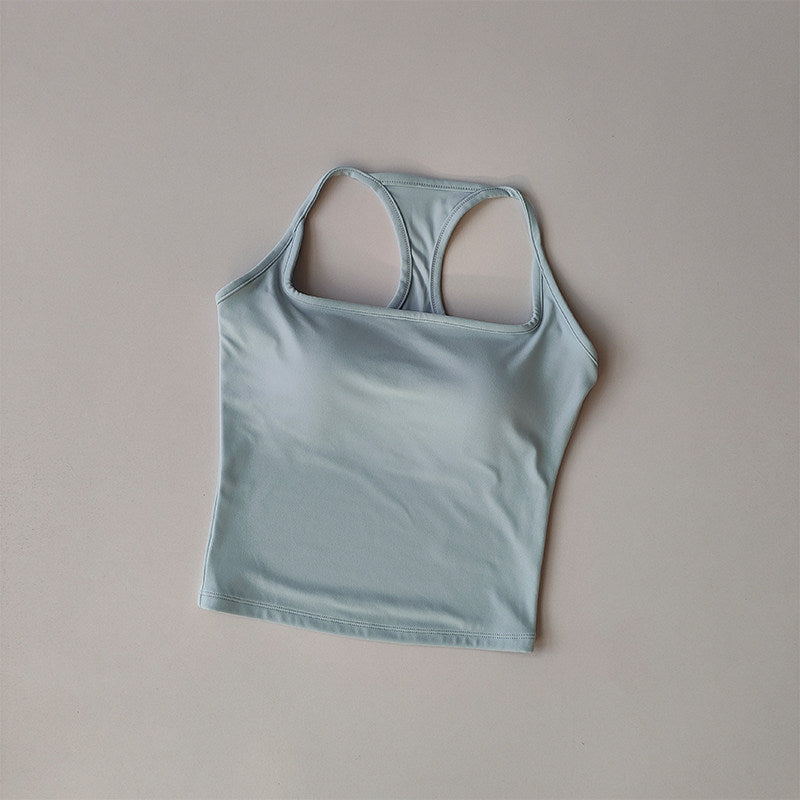 Strap-back Breathable Yoga Tank Top with I-shaped Back Design