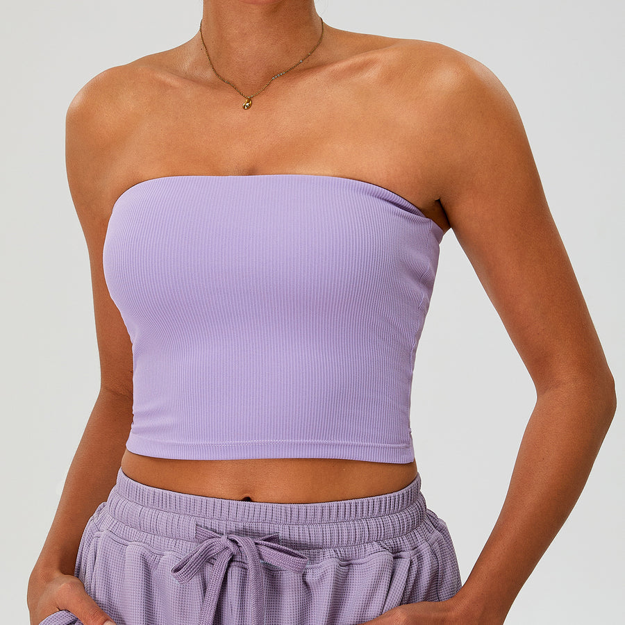 New European and American-style Ribbed Strapless Yoga Wear