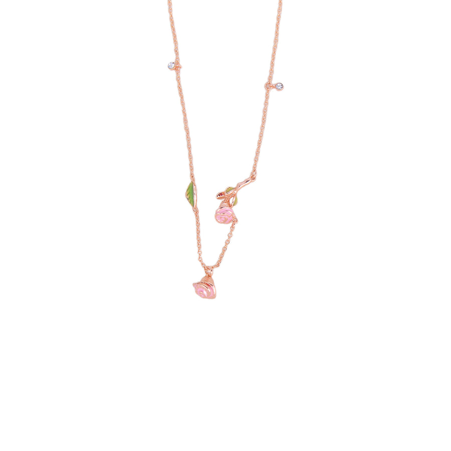 Rose Pendant Necklace with Micro-paved Zircons - Luxury Design
