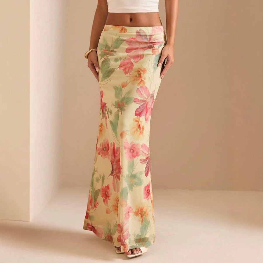 Elegant Cream-yellow Floral Mermaid Dress for Every Occasion