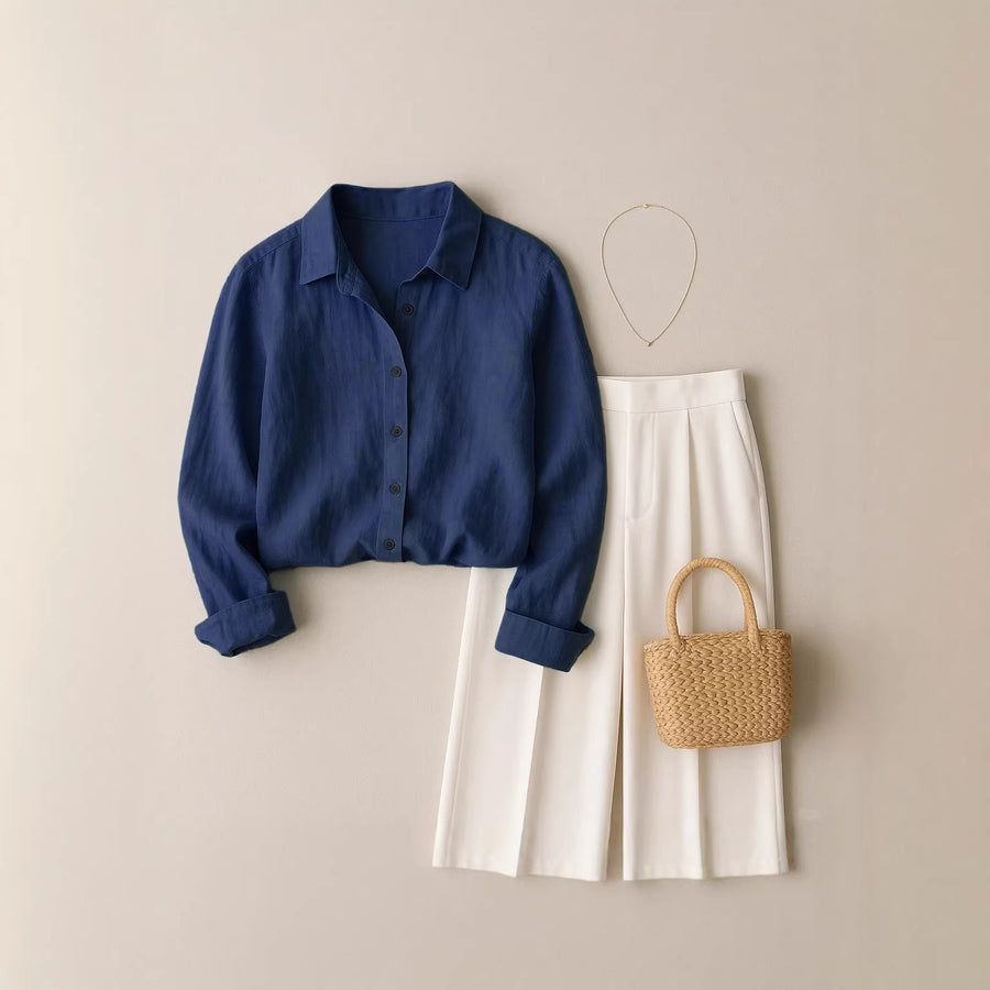 French-style Loose-fit Casual Solid-color Shirt for You