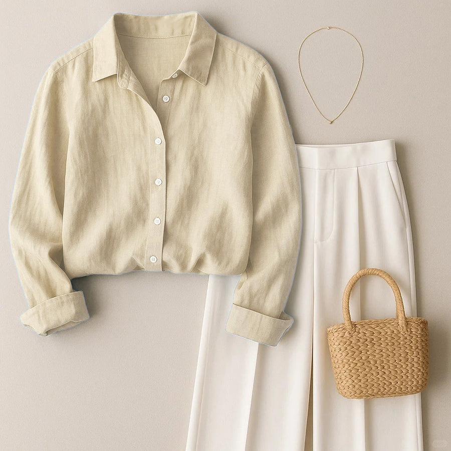 French-style Loose-fit Casual Solid-color Shirt for You
