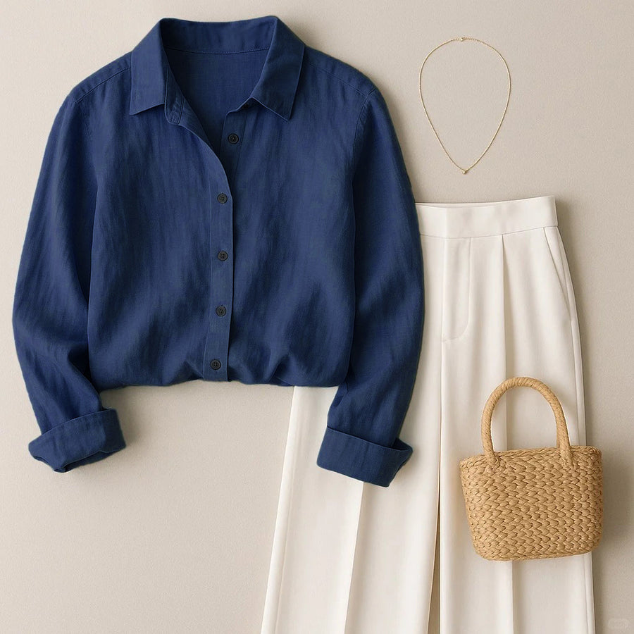 French-style Loose-fit Casual Solid-color Shirt for You