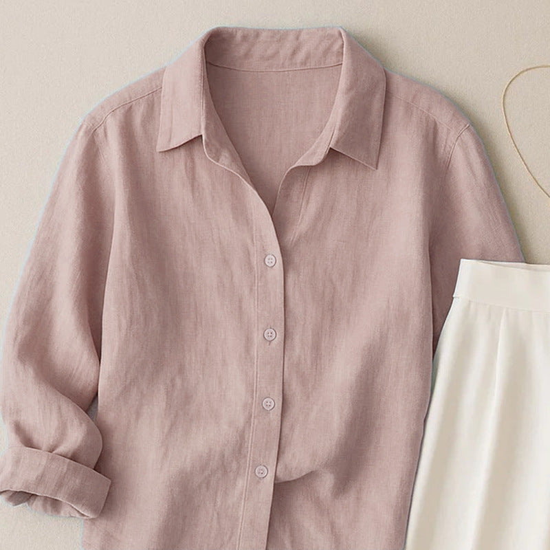 French-style Loose-fit Casual Solid-color Shirt for You