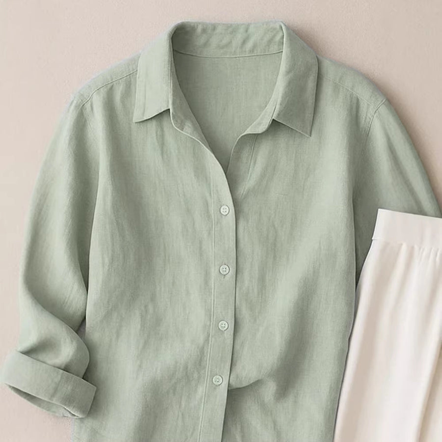 French-style Loose-fit Casual Solid-color Shirt for You