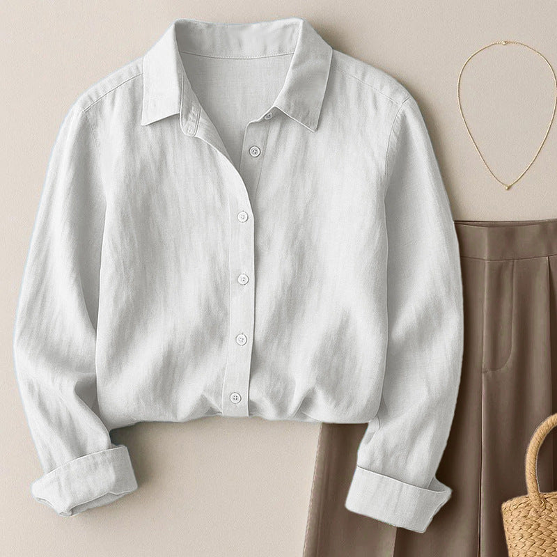 French-style Loose-fit Casual Solid-color Shirt for You