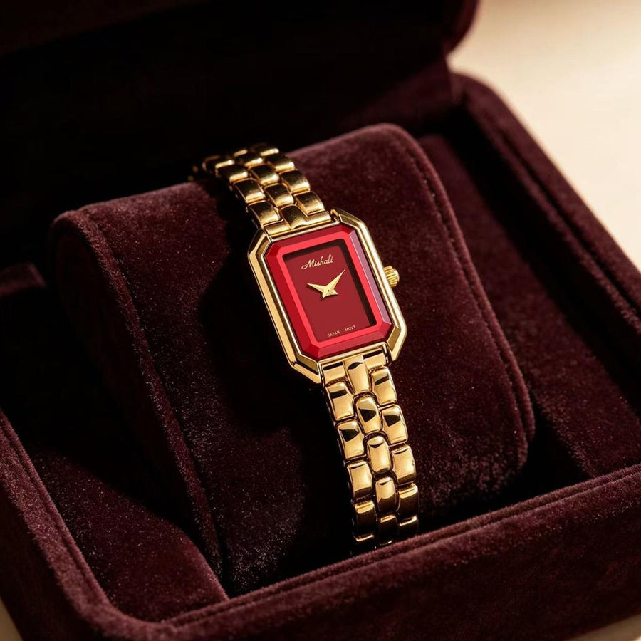 Cnspired Square Watch with Steel Band for Women