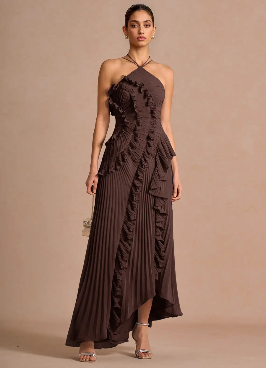 Womens Halter-neck Sexy Strapless Backless Dress