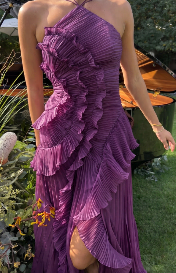 Womens Halter-neck Sexy Strapless Backless Dress