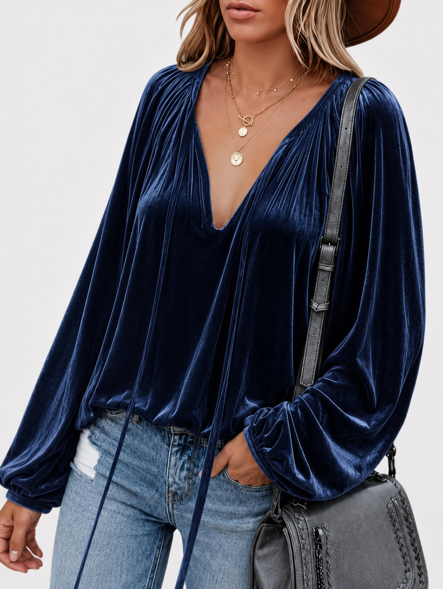 Lace V-neck Business Shirt for Professional Elegance