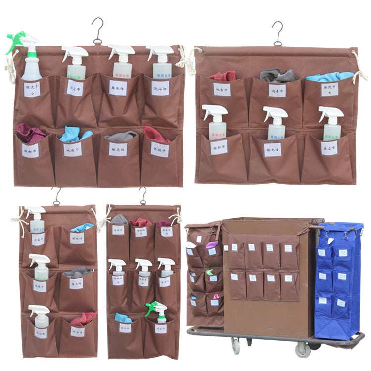 Cleaning Cart Linen Cart Sorting Cloths Hanging Bag