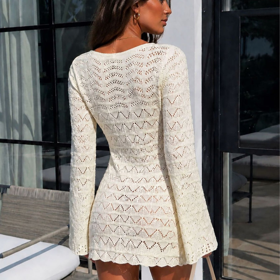 Womens Long-sleeve Slim-fit Short Dress for Stylish Comfort