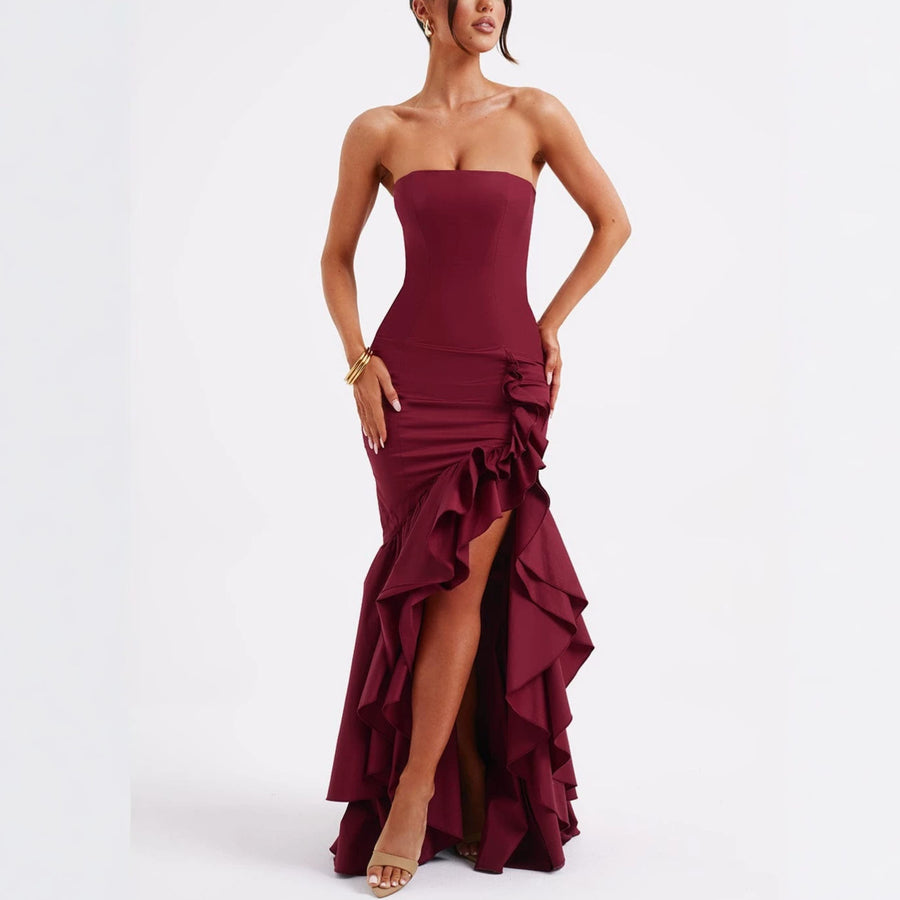 Sleeveless Strapless Irregular Dress for Women - Trendy Style