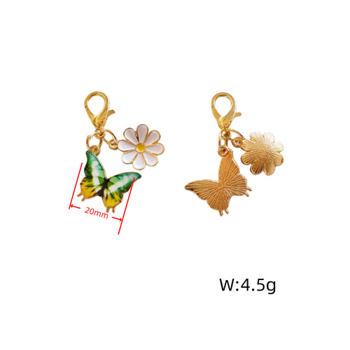 Alloy Colorful Aster Butterfly Pendant Keychain Bag Charm