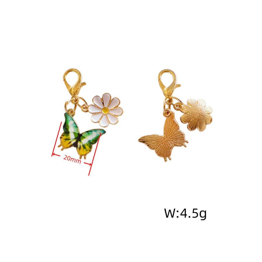 Alloy Colorful Aster Butterfly Pendant Keychain Bag Charm