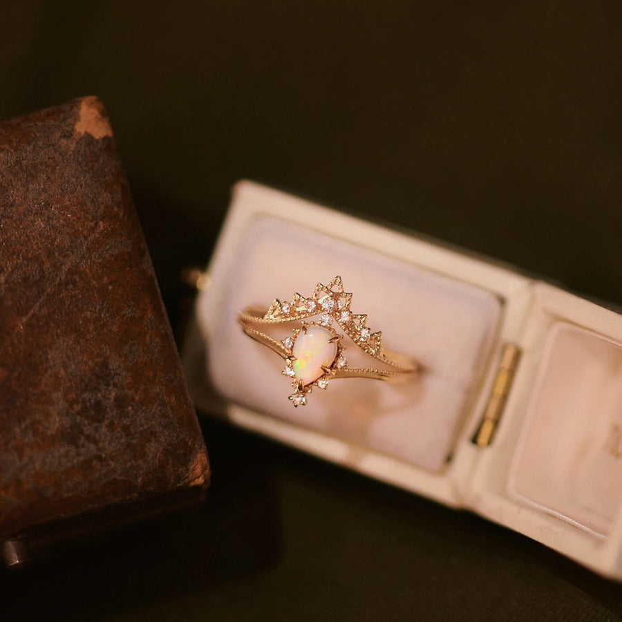 Crown Lace Opal Ring for Women - Stunning Statement Ring