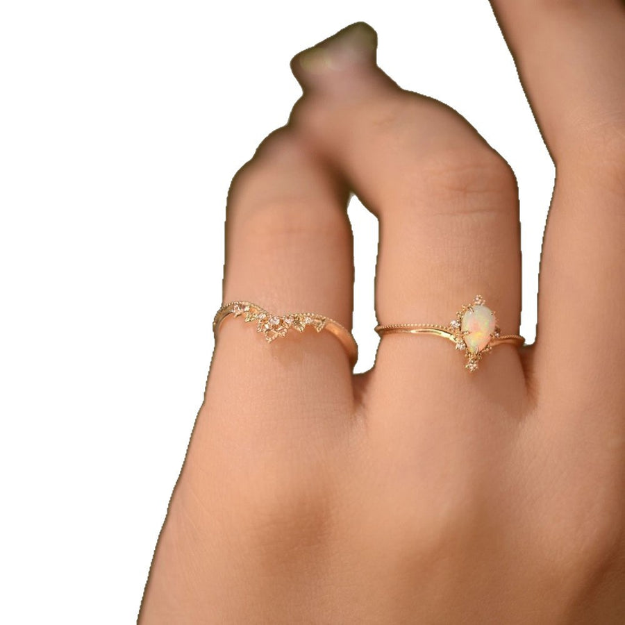 Crown Lace Opal Ring for Women - Stunning Statement Ring