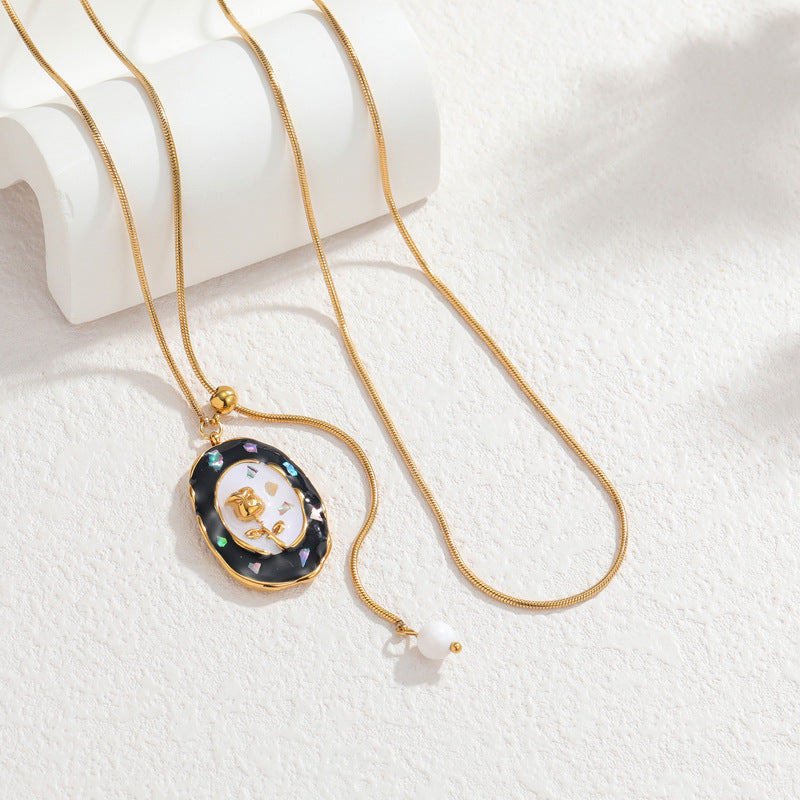 Elegant Oval Oil-drop Flower Jewelry Set for Women