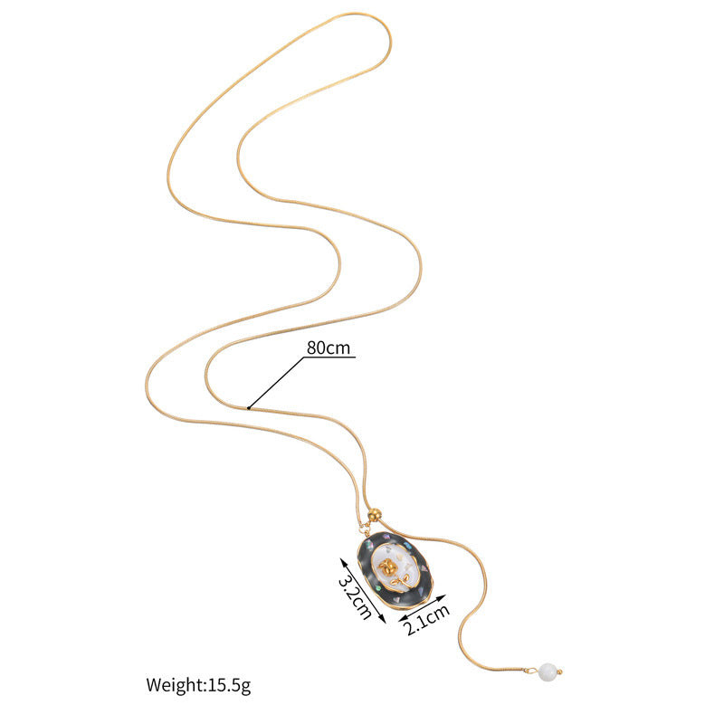 Elegant Oval Oil-drop Flower Jewelry Set for Women