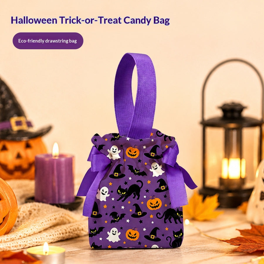 Halloween Funny Pumpkin Canvas Bag for Trick-or-Treating
