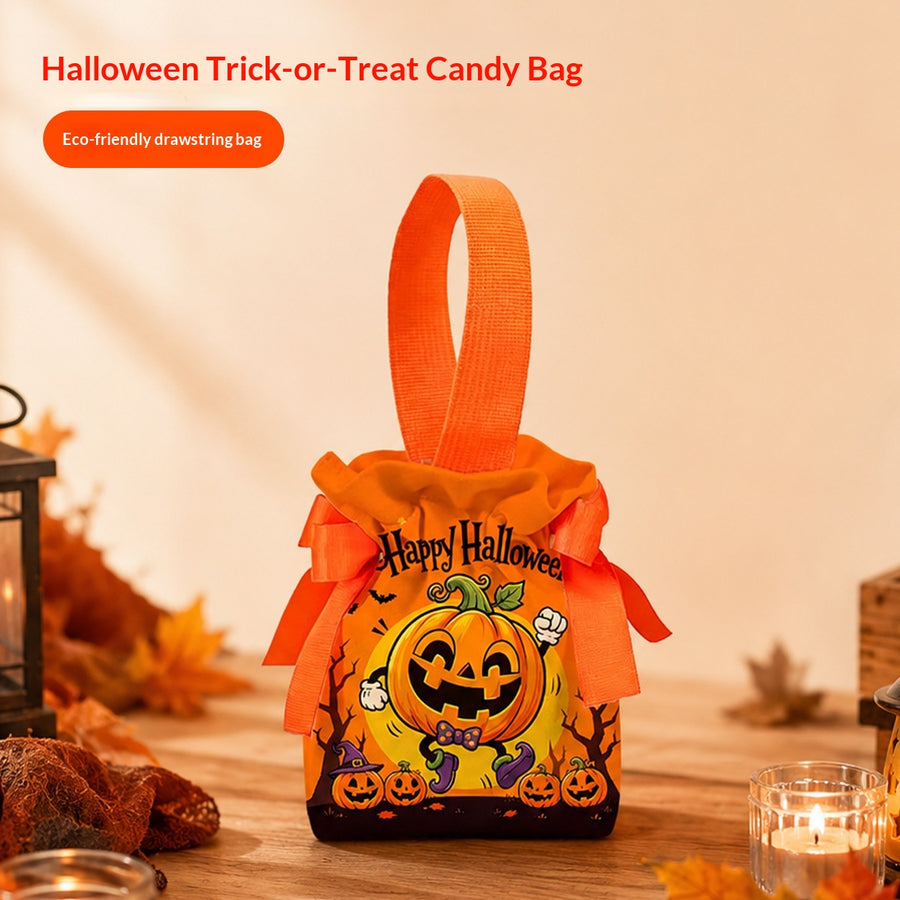Halloween Funny Pumpkin Canvas Bag for Trick-or-Treating