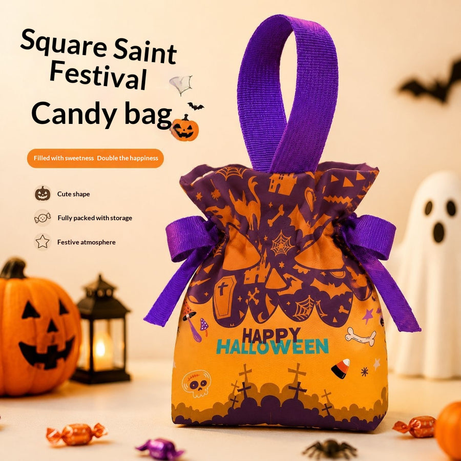 Halloween Funny Pumpkin Canvas Bag for Trick-or-Treating