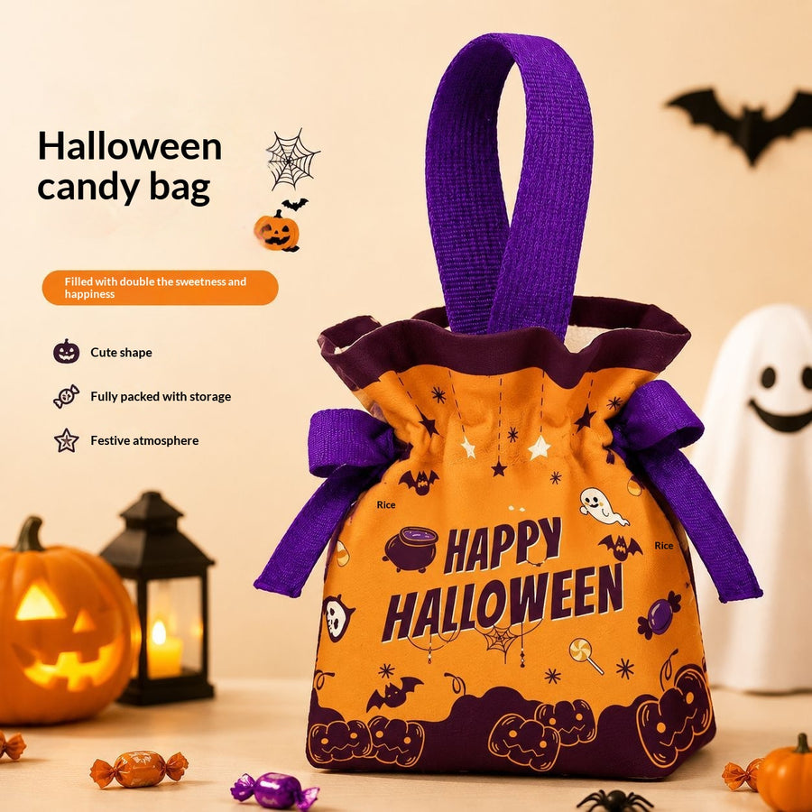 Halloween Funny Pumpkin Canvas Bag for Trick-or-Treating