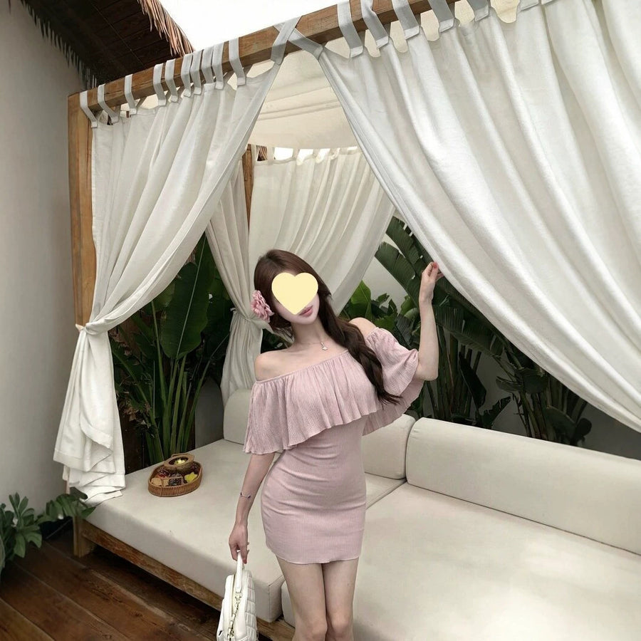 Knitted Summer Bodycon Mini Dress in Yellow - Trendy Fashion