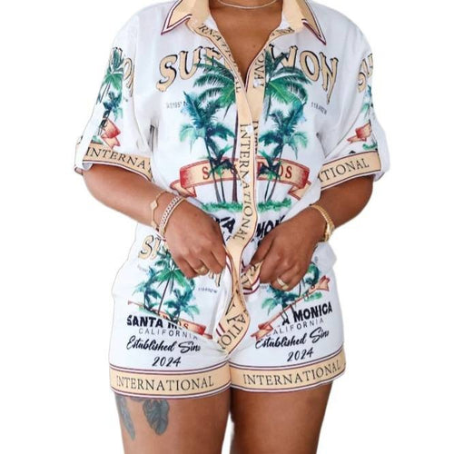 Womens Fashionable Casual Printed Shorts Set for Every Occasion