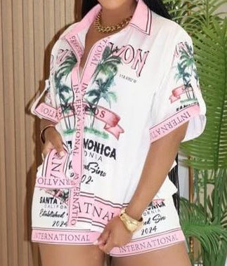 Womens Fashionable Casual Printed Shorts Set for Every Occasion