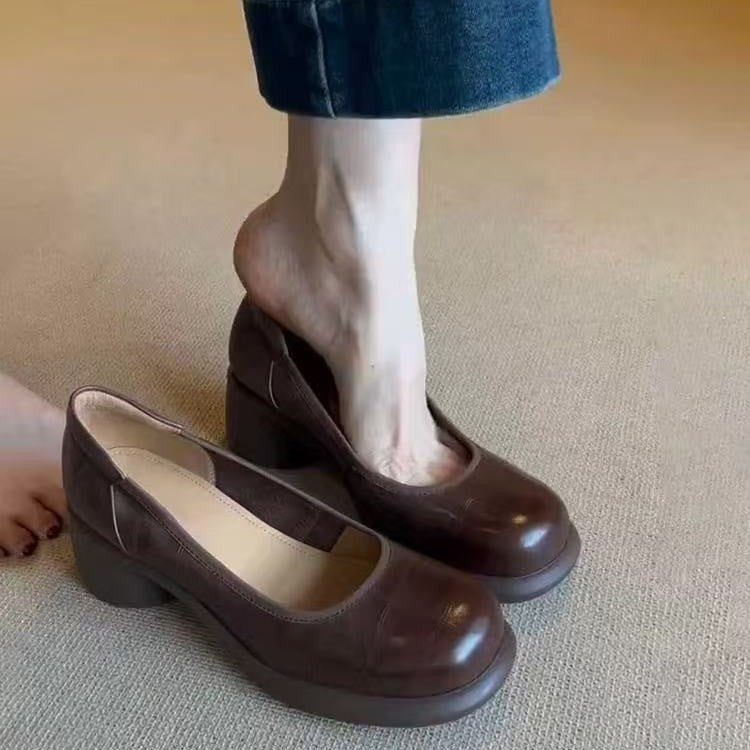 Women's Retro Low-cut Leather Shoes for Effortless Style