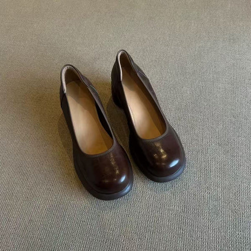 Women's Retro Low-cut Leather Shoes for Effortless Style