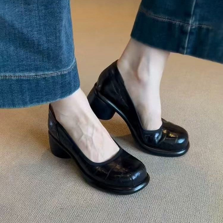 Women's Retro Low-cut Leather Shoes for Effortless Style