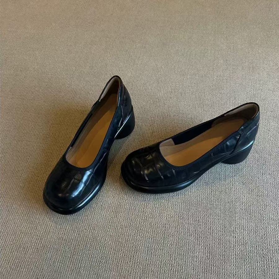 Women's Retro Low-cut Leather Shoes for Effortless Style
