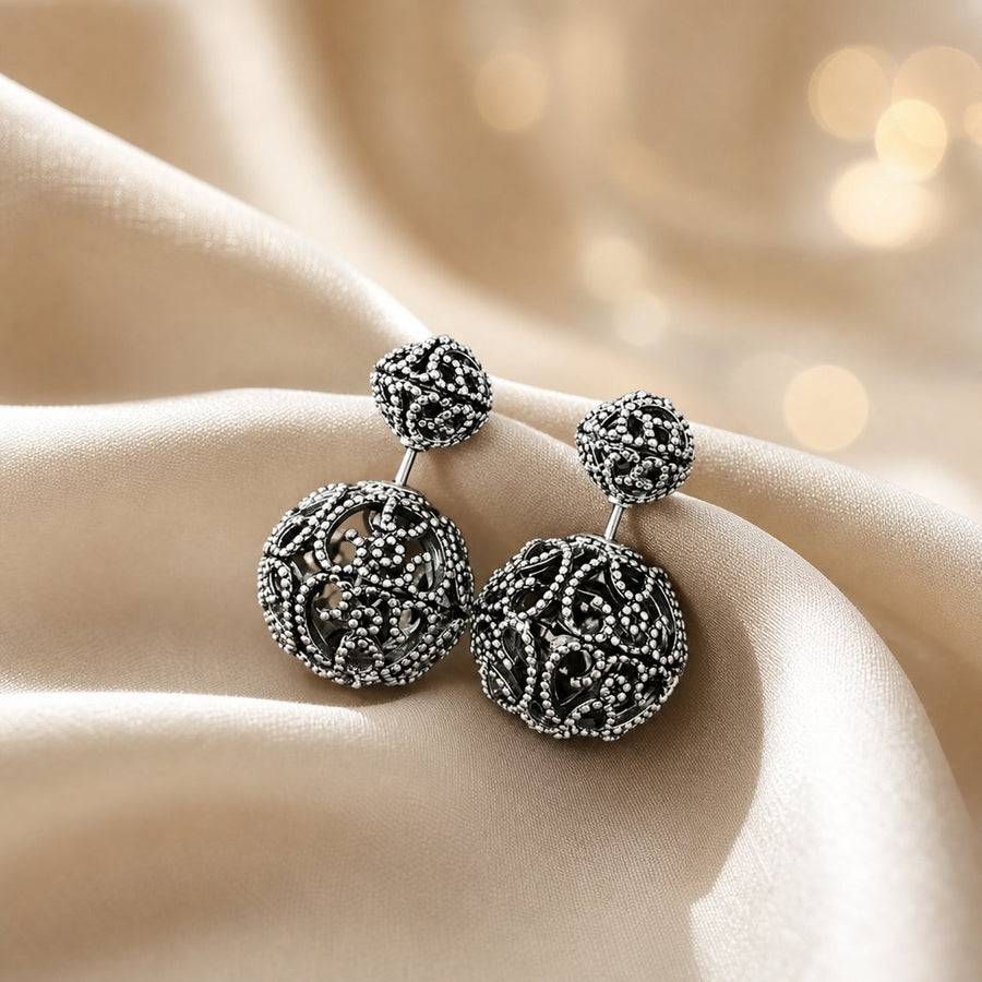 Retro Hollow-out Double-sided Stud Earrings for Trendy Look