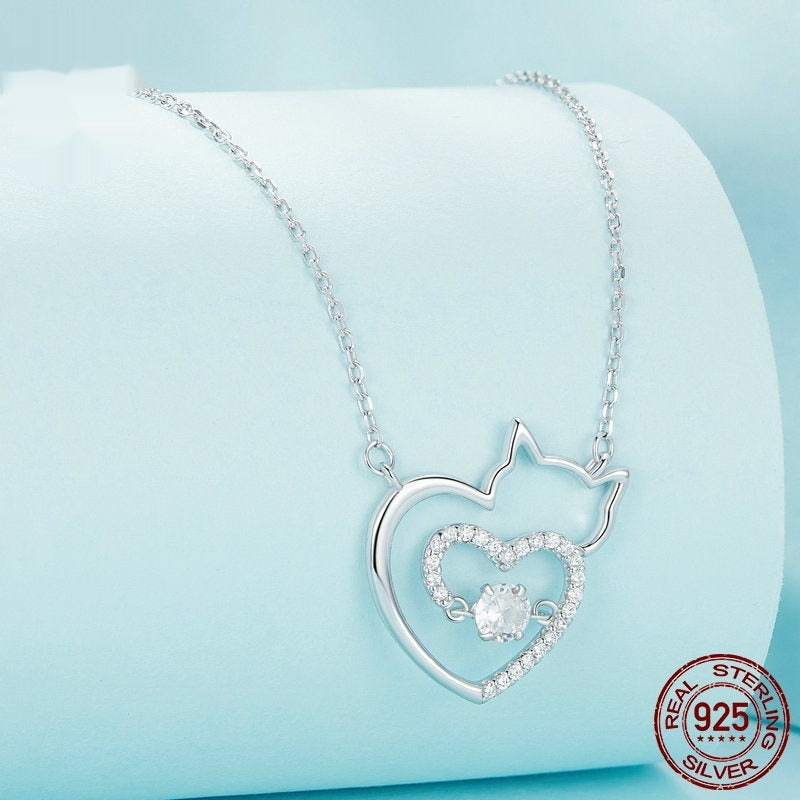 Cute Cat Lively Necklace Jewelry for Women