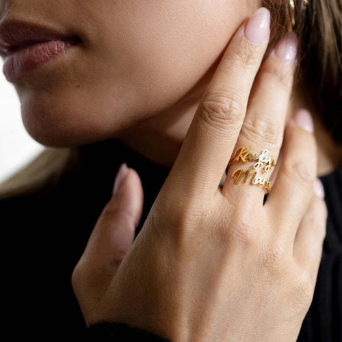 Customizable Gold Electroplated Stainless Steel Statement Ring