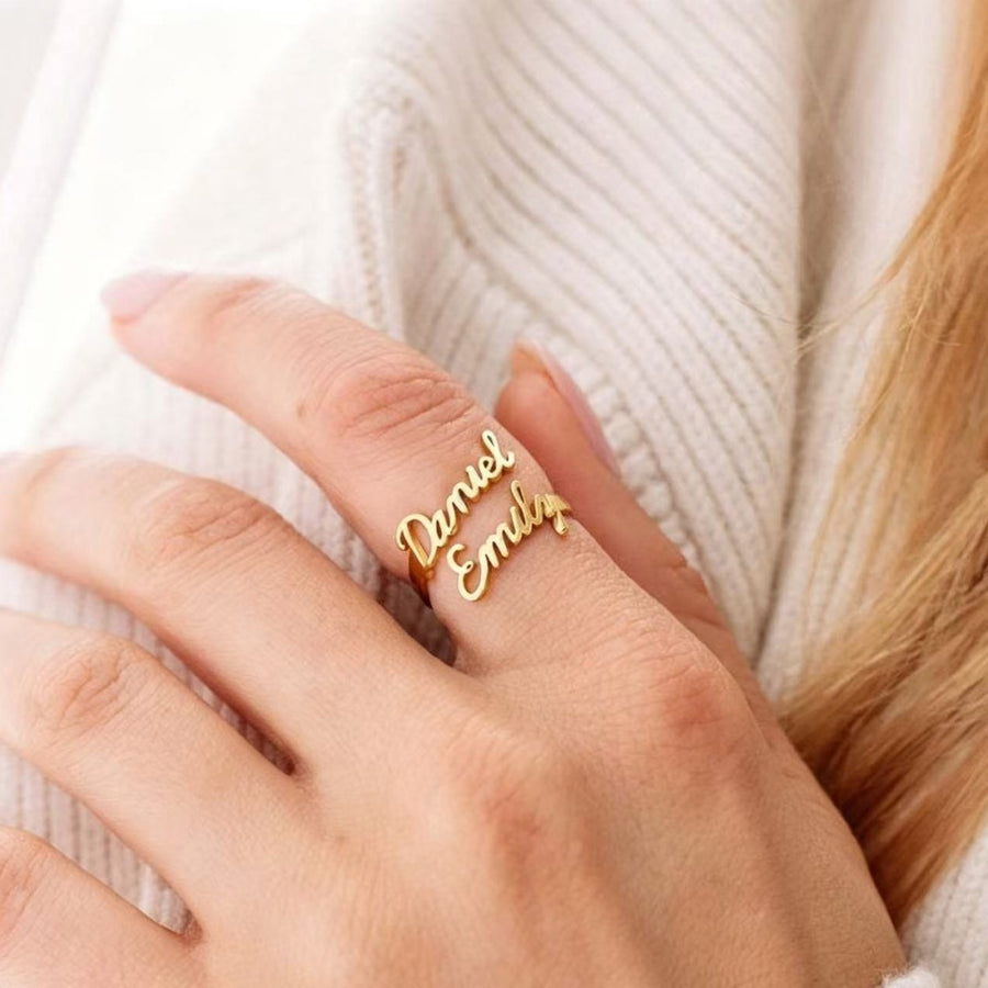 Customizable Gold Electroplated Stainless Steel Statement Ring