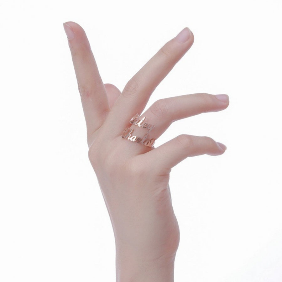 Customizable Gold Electroplated Stainless Steel Statement Ring