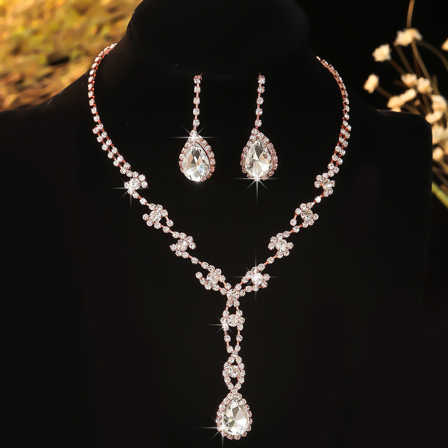 Full Diamond Hand Jewelry Set - Korean Style Bridal Accessories